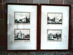 Vier oude pentekeningen van oude Zeeuwse verdwenen kastelen, Antiek en Kunst, Kunst | Etsen en Gravures, Ophalen of Verzenden