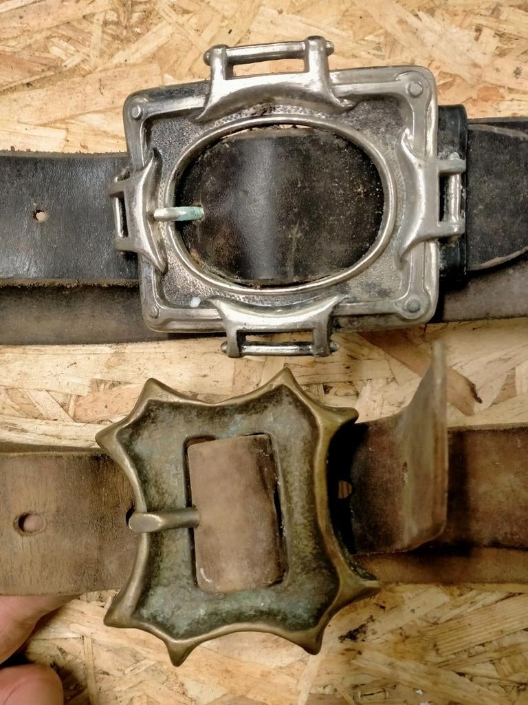 Jaren 70 broekriemen van Spaanse makelij, Ophalen of Verzenden, Zwart