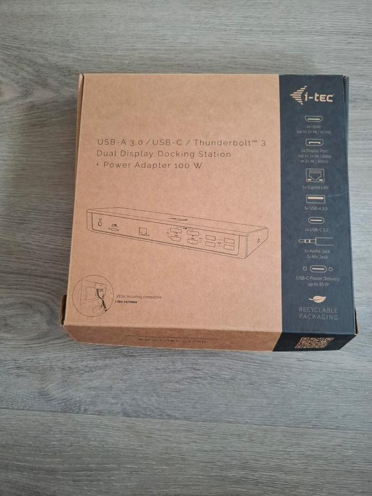 Docking station, i-tec CADUAL4KDOCKPD, Computers en Software, Netwerk switches, Nieuw, Ophalen of Verzenden