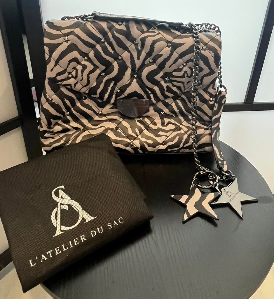 Nieuw! L’ Atelier du Sac zebraprint tas, Verzenden, Nieuw, Zwart