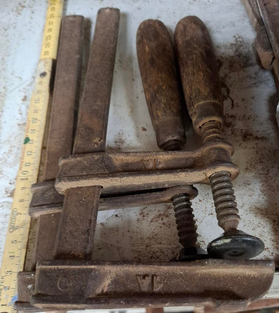 Oude lijmklemmen (2 stuks), Ophalen, Gebruikt