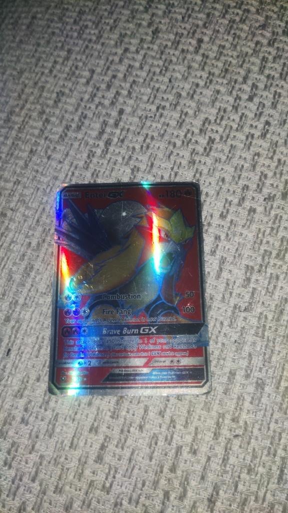 Entei Pokemon kaart, Ophalen of Verzenden, Gebruikt, Losse kaart
