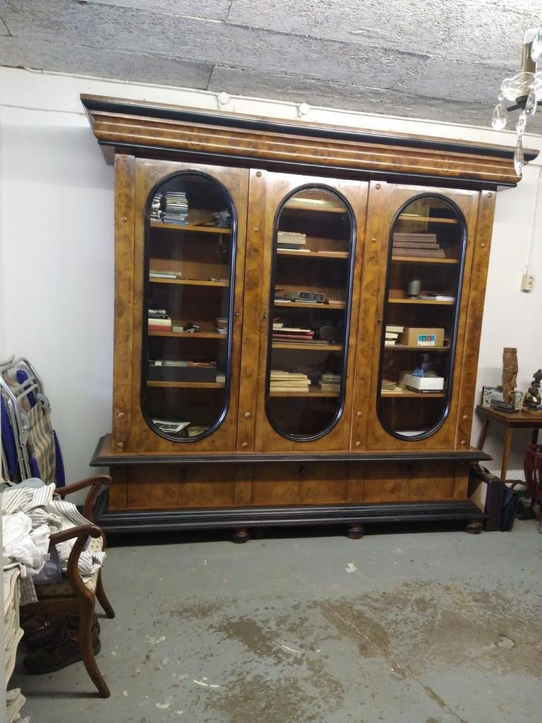 Antieke boekenkast 1870-1880  Willem 3 stijl, Antiek en Kunst, Ophalen