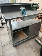 Werkbsnk met bankschroef, Ophalen of Verzenden, Zo goed als nieuw, Bankschroef