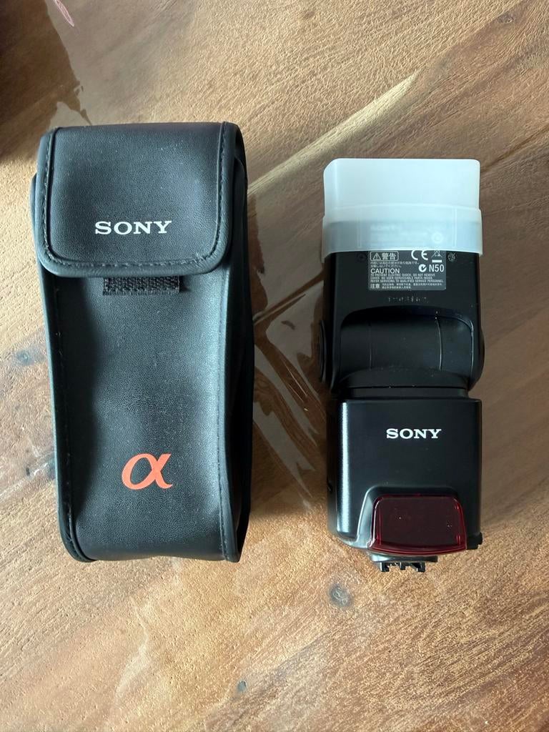Sony flitser met hoesje, Audio, Tv en Foto, Fotografie | Flitsers, Ophalen of Verzenden, Gebruikt, Kantelbaar