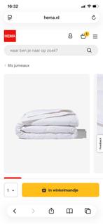 HEMA 4 seizoenen dekbed dons 240x220cm, Gebruikt, Wit, Tweepersoons, Ophalen of Verzenden