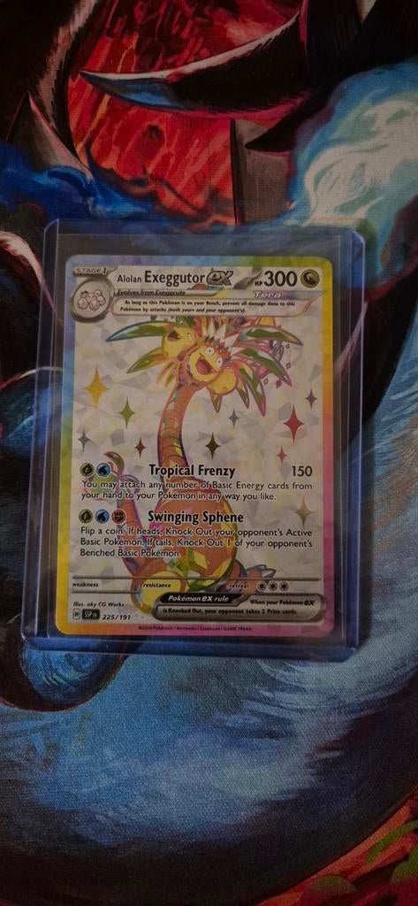 Pokémon kaart: Alolan Exeggutor EX 225/191, Ophalen of Verzenden, Nieuw, Losse kaart, Foil