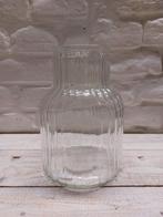 Geribbelde glazen vaas - Transparant, Overige kleuren, Verzenden, Minder dan 50 cm, Glas