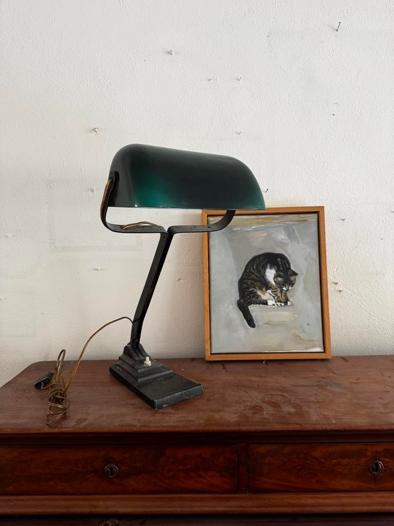 Vintage Erpe 25 bureaulamp - Groen/Zwart, Ophalen, Gebruikt, Metaal, Minder dan 50 cm