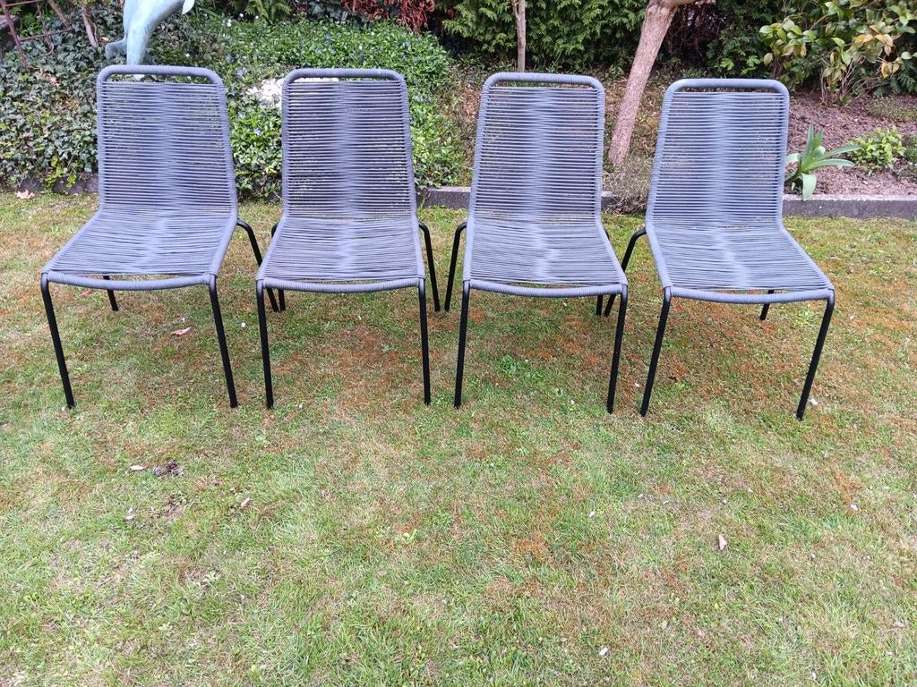 Stoffen/aluminium stapelbare tuinstoelen per stuk €35,-, Tuin en Terras, Ophalen, Zo goed als nieuw, Aluminium, Stapelbaar