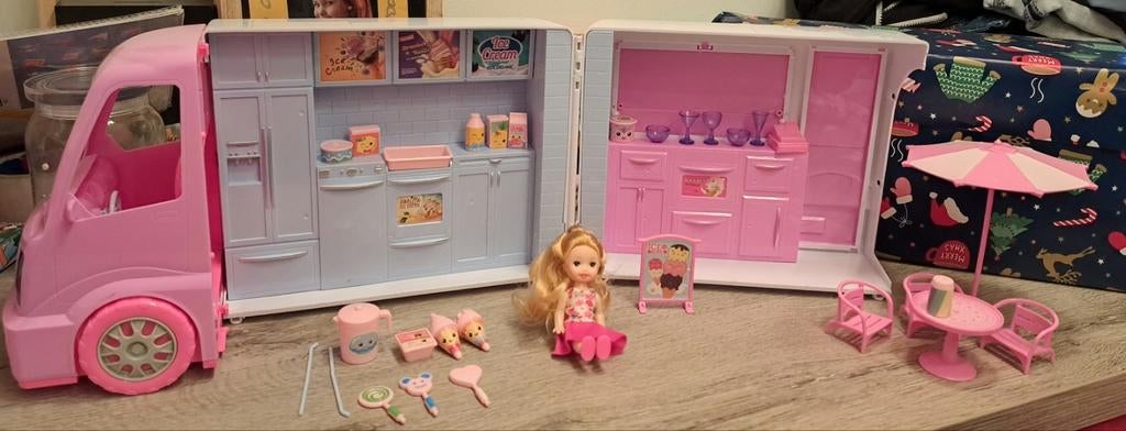 Barbie rijdende ijssalon, Ophalen of Verzenden, Zo goed als nieuw