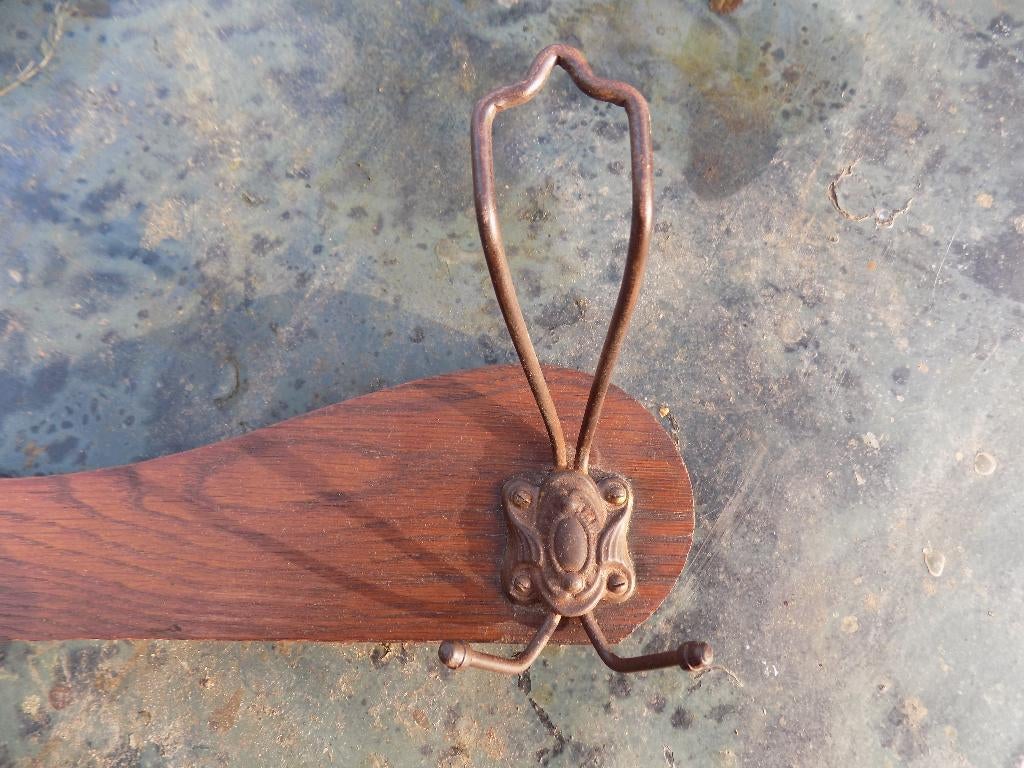 Kapstok wand art deco met oude haken vintage brocante, Huis en Inrichting, Ophalen of Verzenden, Gebruikt, Hout