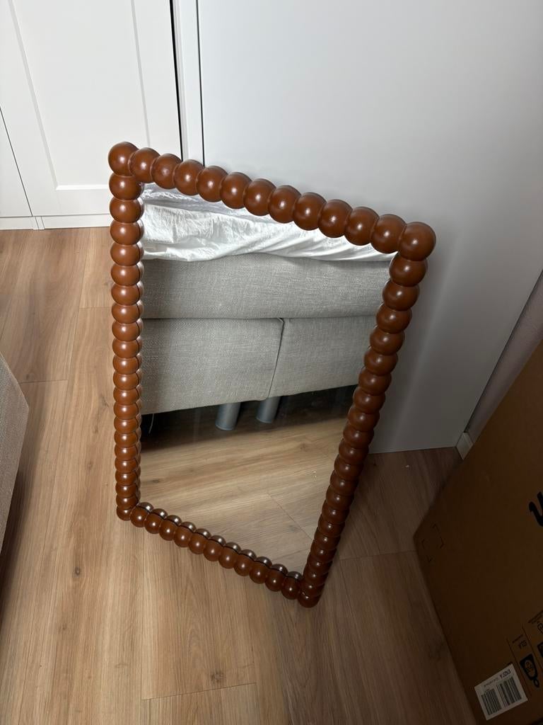 Spiegel NIEUW kwantum Bobbio bruin japandi, Minder dan 50 cm, Ophalen of Verzenden, Zo goed als nieuw, Minder dan 100 cm