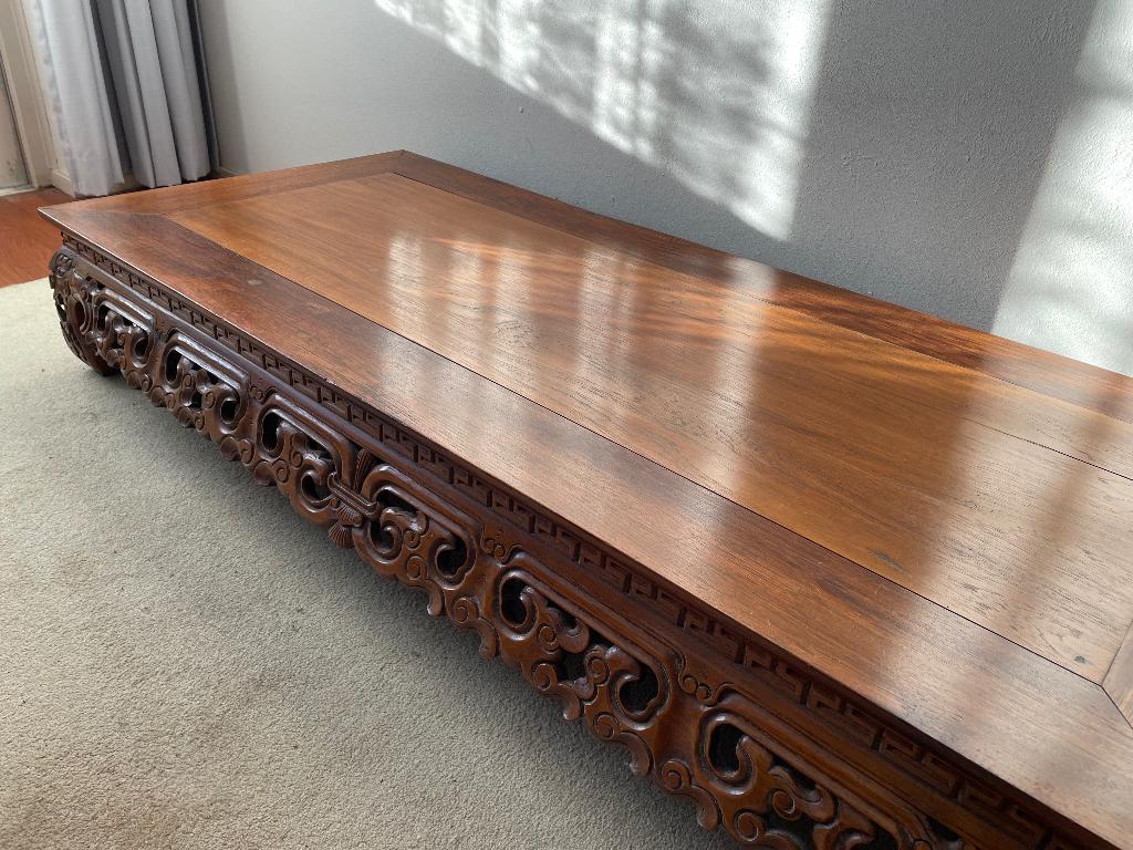 Opiumtafel - salontafel houtsnijwerk Chinees, Ophalen, Gebruikt, 50 tot 100 cm, 150 tot 200 cm