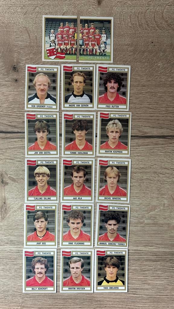 Panini Voetbal 83 plaatjes FC Twente 17x, Ophalen of Verzenden, Zo goed als nieuw, Meerdere plaatjes