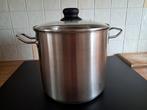 Grote RVS Sola kookpan met glazen deksel, Ophalen of Verzenden, Gebruikt, Rvs, Kookpan of Snelkookpan