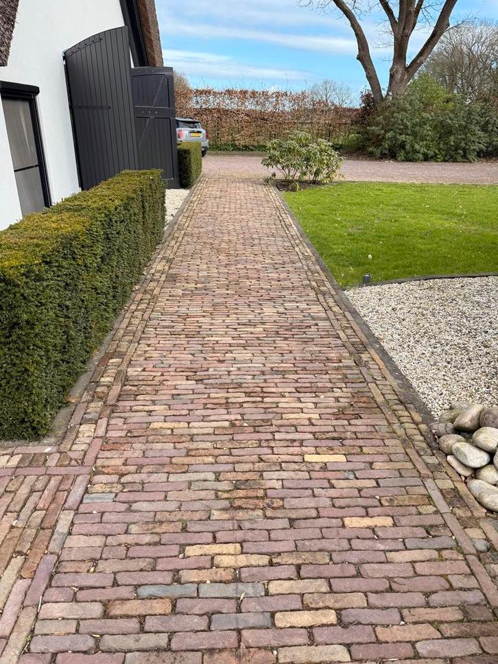 Oude gebakken waaltjes genuanceerd, Tuin en Terras, Tegels en Klinkers, Gebruikt, Klinkers, Keramiek, 10 m² of meer, Ophalen