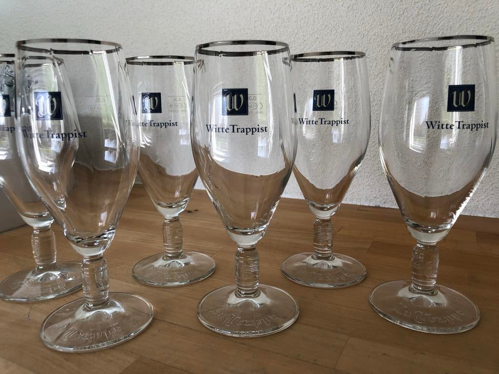 6 La Trappe Witte Trappist bierglazen, Verzamelen, Biermerken, Ophalen of Verzenden, Zo goed als nieuw, Glas of Glazen