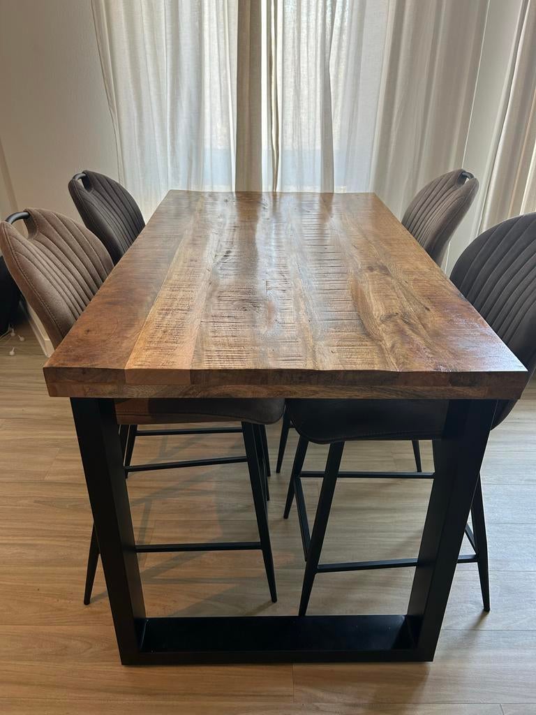 Eettafel met stoelen, Huis en Inrichting, Tafels | Eettafels, Ophalen, 100 tot 150 cm, 50 tot 100 cm, Zo goed als nieuw