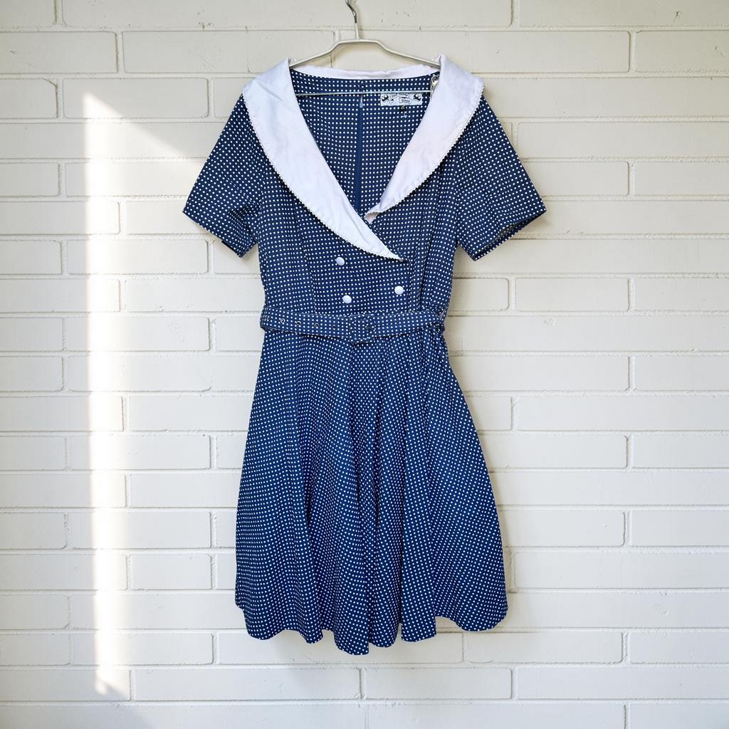 Hell Bunny Jurk Maat 4XL Blauw Wit Polkadots, Kleding | Dames, Blauw, Maat 46/48 (XL) of groter, Hb, Hb
