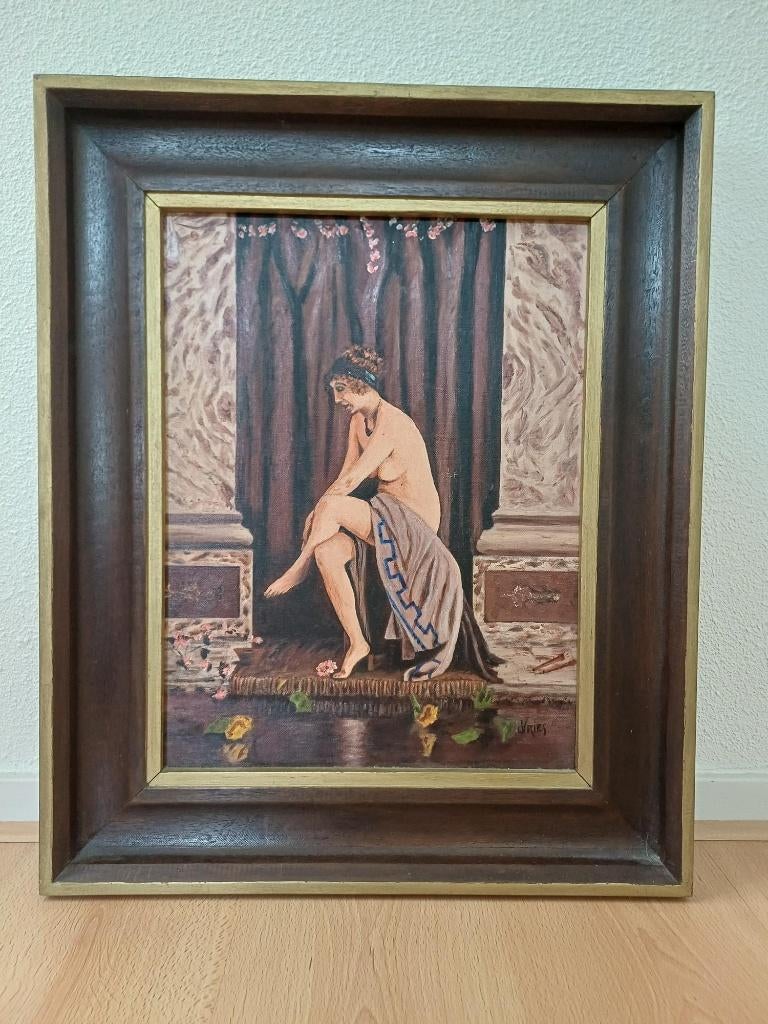 Schilderij de Vries 60x49, Antiek en Kunst, Kunst | Schilderijen | Klassiek, Ophalen of Verzenden