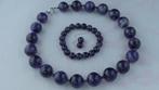 AMETHIST (20 mm) ketting/oorhanger/armband-set, Ophalen of Verzenden, Overige materialen, Overige typen, Met edelsteen