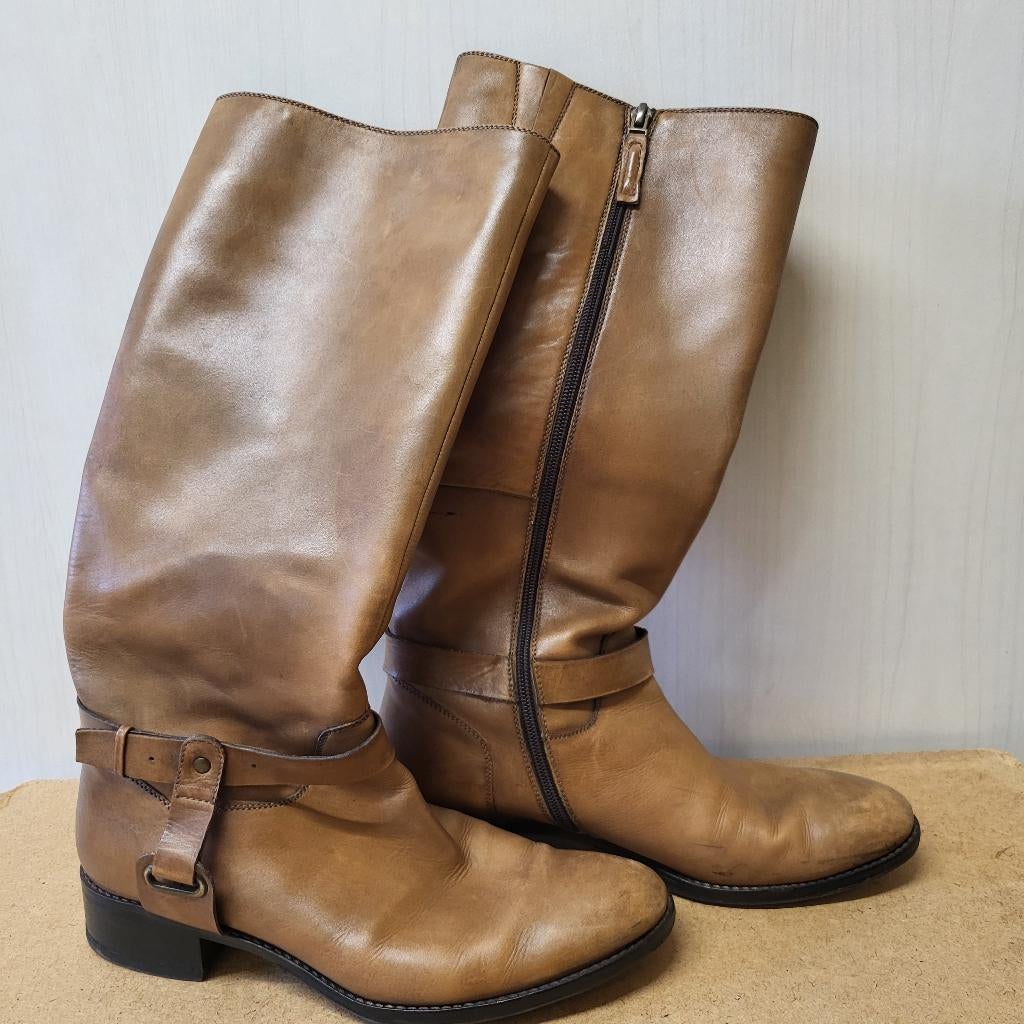 Lederen lange laarzen Bruno Premi maat 39, Kleding | Dames, Schoenen, Hoge laarzen, Bruin, Ophalen of Verzenden, Zo goed als nieuw