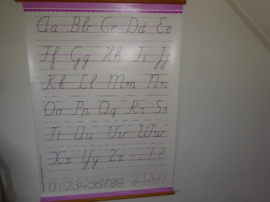 SCHOOLPLAAT ABC / ALFABET ROZE, Ophalen of Verzenden, Gebruikt