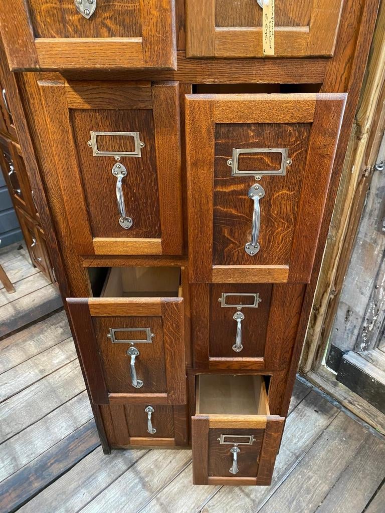 Vintage kast notariskast archiefkast ladekast, Antiek en Kunst, Antiek | Meubels | Kasten, Ophalen