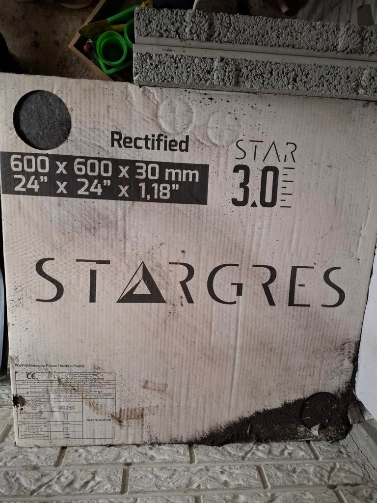 21 Stargres Antraciet keramische Terrastegels 60x60x30 cm, Tuin en Terras, Tegels en Klinkers, Ophalen, Nieuw, Minder dan 5 m²