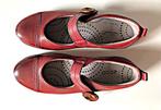 ZGAN: Ecco schoenen wijn-rood leder leuke stiksels mt 39, Ecco, Zo goed als nieuw, Rood, Wandelschoenen