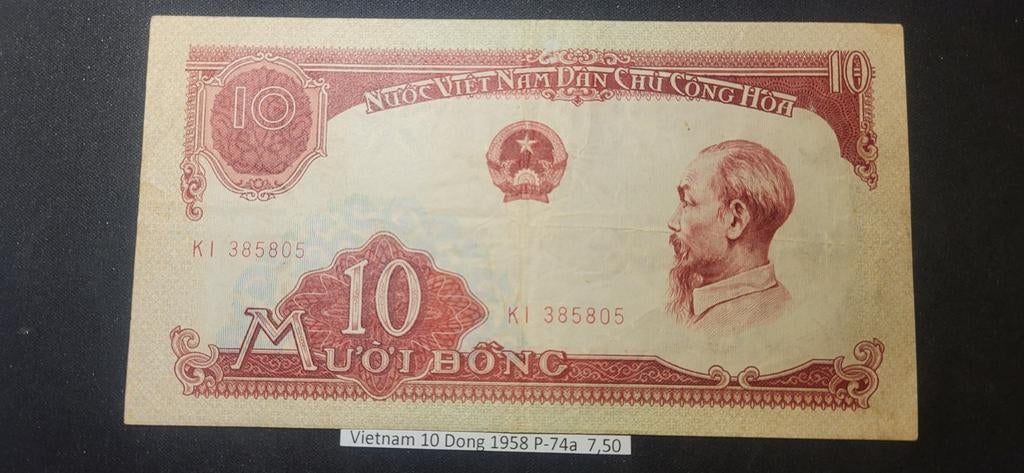 Vietnam 10 Dong 1958 P-74a, Postzegels en Munten, Bankbiljetten | Azië, Ophalen of Verzenden