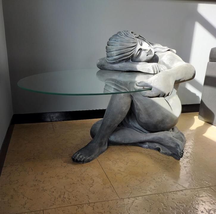 Design Salontafel - Vrouwenbeeld - Hollywood Regency Stijl"., Verzamelen, Beelden en Beeldjes, Zo goed als nieuw, Mens, Ophalen