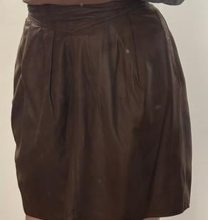 Exclusieve couture rok - 34 - antilopen geschuurd leer...., Bruin, Nieuw, Ophalen of Verzenden, Maat 34 (XS) of kleiner