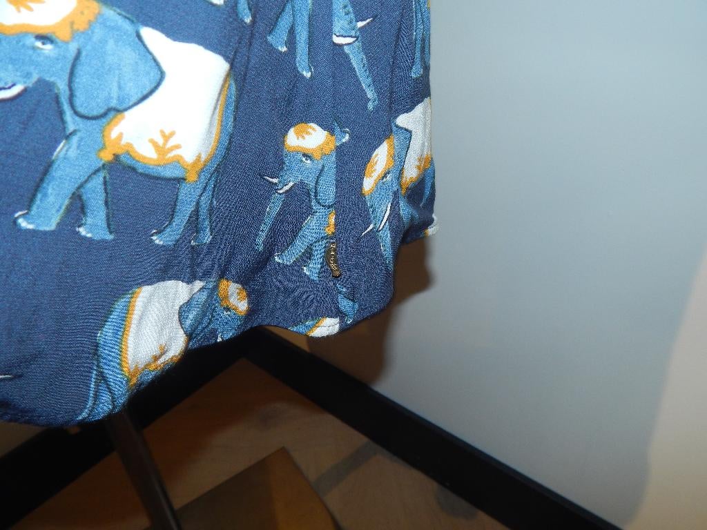 Fabienne Chapot olifanten jurk door knoop koel blauw L, Maat 42/44 (L), Zo goed als nieuw, Verzenden, Blauw