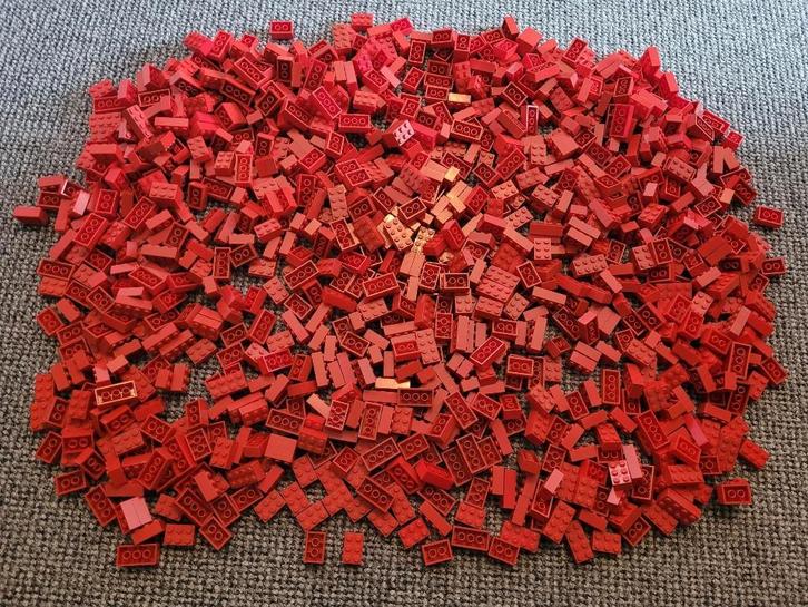 Partij 646=964x dikke oude rode Lego stenen, Kinderen en Baby's, Speelgoed | Duplo en Lego, Gebruikt, Lego, Losse stenen, Ophalen of Verzenden