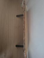 Houten wandplank met schors en zwarte dragers, Ophalen of Verzenden, Zo goed als nieuw