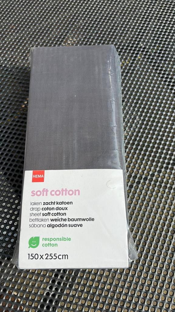 HEMA LAKEN GRIJS. 150/255, Eenpersoons, Overige typen, Ophalen of Verzenden, Zo goed als nieuw