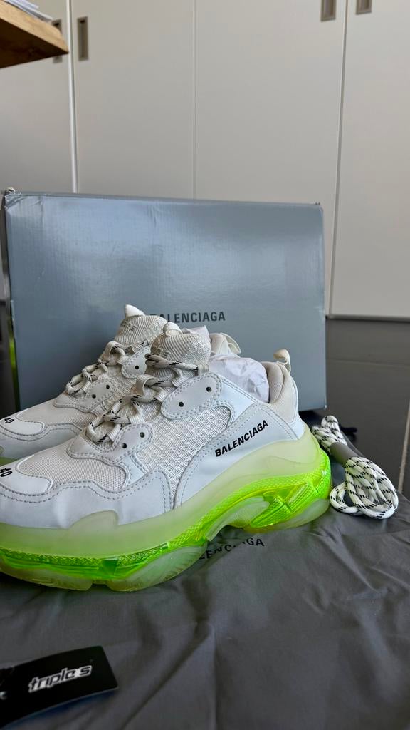 Balenciaga Triple S Clear Sole Wit Fluo Geel Maat 40, Kleding | Dames, Schoenen, Wit, Nieuw, Ophalen of Verzenden, Sneakers of Gympen