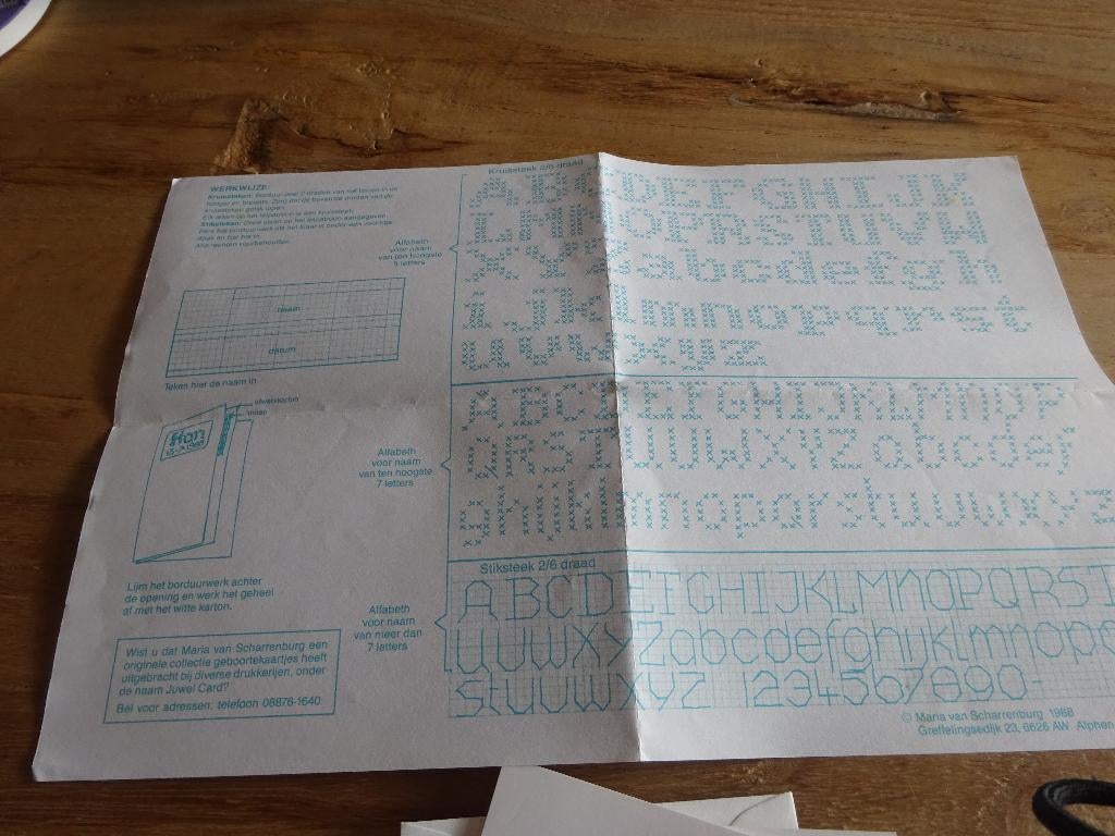 borduurpatroon voor kaartjes met letters, Ophalen of Verzenden, Zo goed als nieuw, Handborduren, Borduurpakket