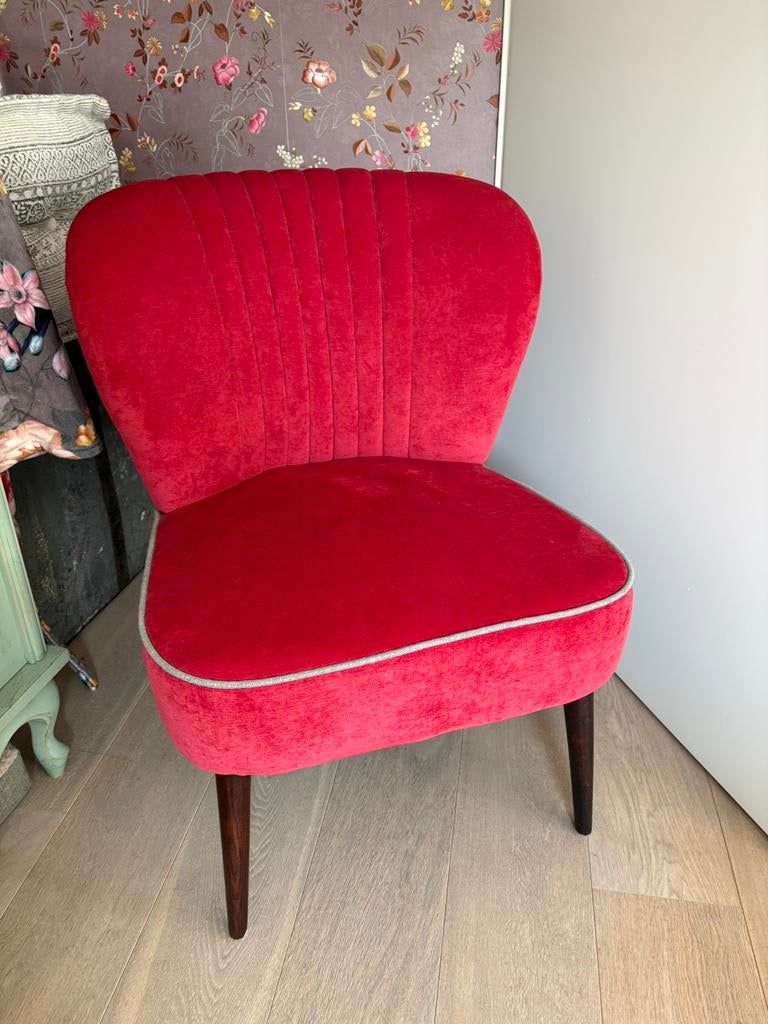 dutchbone fauteuil roze/rood, Huis en Inrichting, Fauteuils, Ophalen, Zo goed als nieuw, Minder dan 75 cm, 50 tot 75 cm