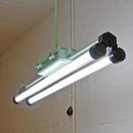 Vintage dimbare industriële hanglamp, Huis en Inrichting, Ophalen, Gebruikt, Glas, Vintage, industrieel