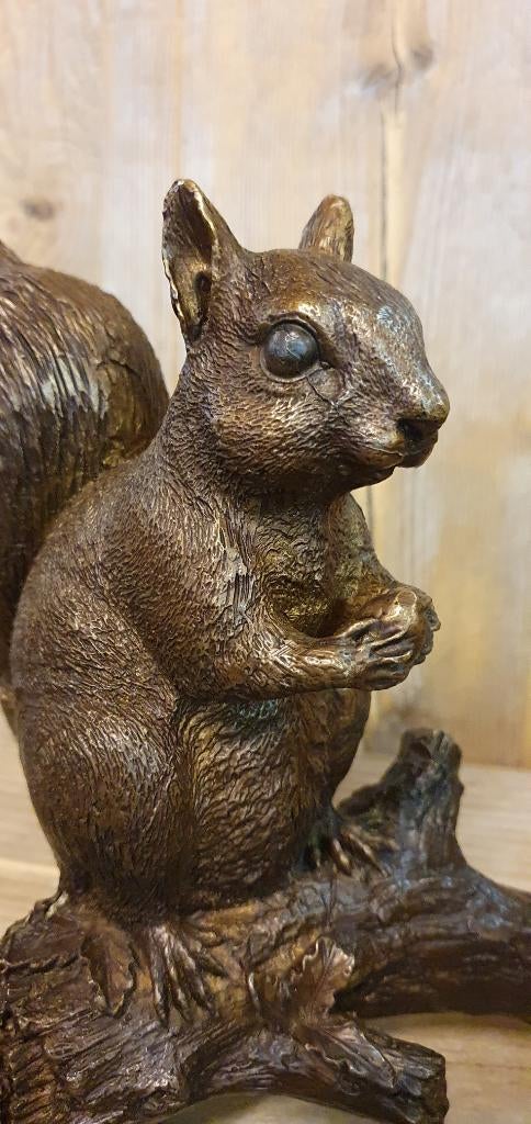 EEKHOORN OP TAK / bronzen beeld, Dierenbeeld, Nieuw, Info@huisentuindecoratiemarie.nl, Huis en tuin decoratie marie