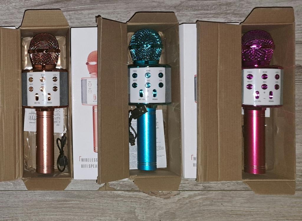 Partij van 16 USB Karaoke Microfoons met Bluetooth Speaker, Ophalen of Verzenden, Nieuw, Complete set