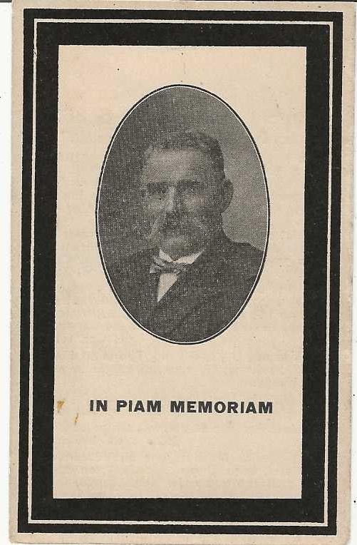 August von Schol van het Schip * 1867 + 1928 Amsterdam, Verzamelen, Bidprentjes en Rouwkaarten, Verzenden, Bidprentje
