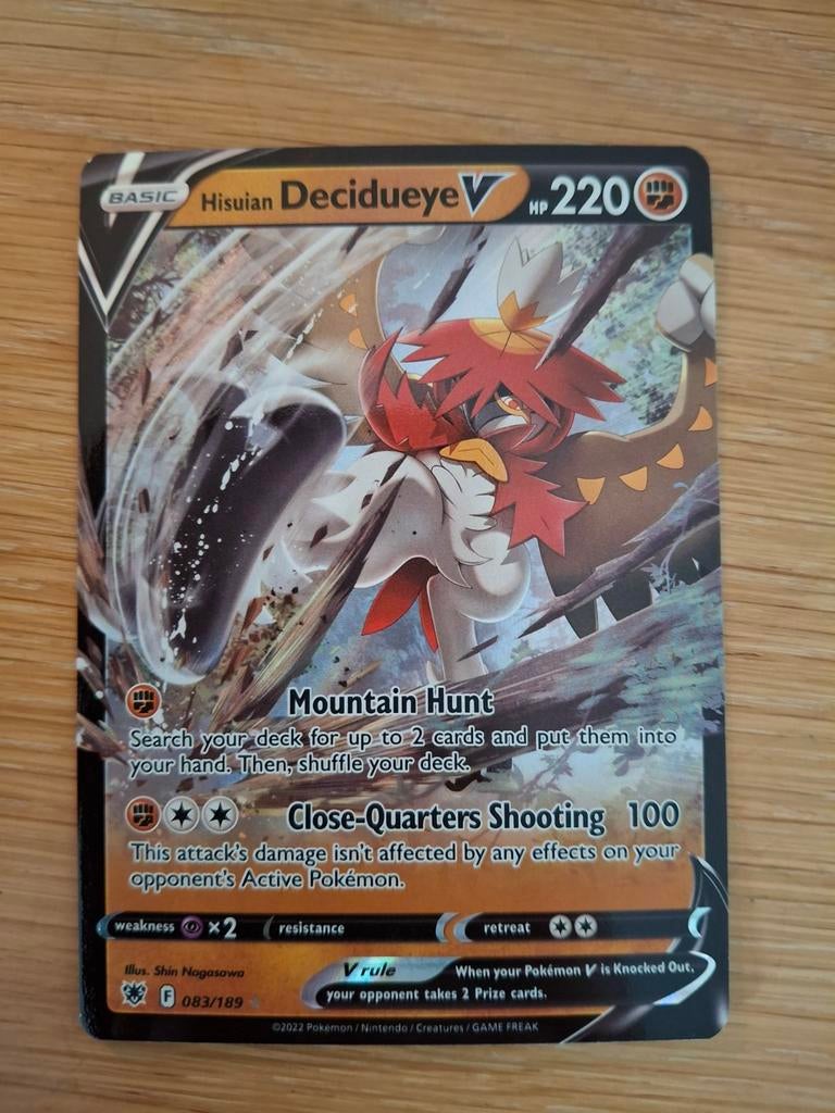 Hisuian Decidueye V 083/189 Astral Radiance Pokémon Kaart, Ophalen of Verzenden