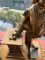 Antieke bronzen klok met beeldje - Frans design, Ophalen of Verzenden