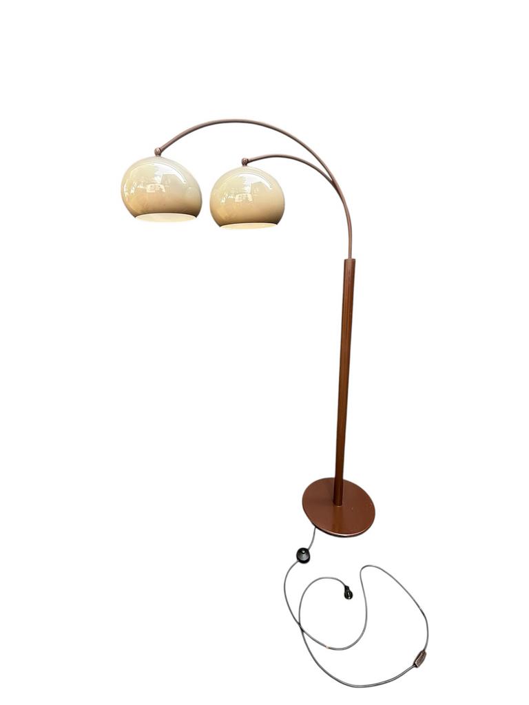 Dijkstra booglamp met 2 bollen - Vintage design, Ophalen, Gebruikt, Gijpsvintage, Metaal