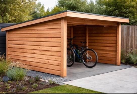 Stijlvol houten fietsenhok - Bescherm uw fietsen, Tuin en Terras, Bergingen en Tuinkasten, Nieuw, Fietsenberging, Hout, Ophalen