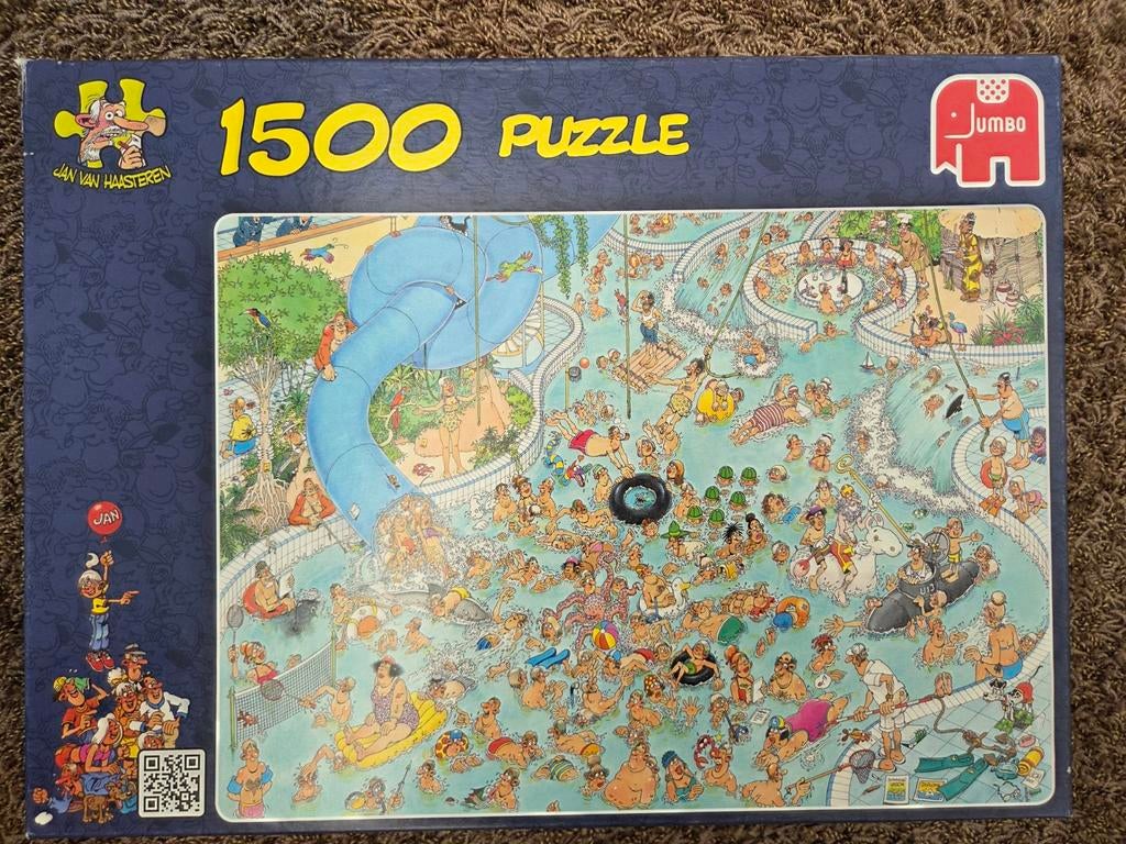 Jan van Haasteren puzzel 1500 stukjes - Zwemparadijs, Ophalen of Verzenden, 500 t/m 1500 stukjes, Gebruikt, Legpuzzel